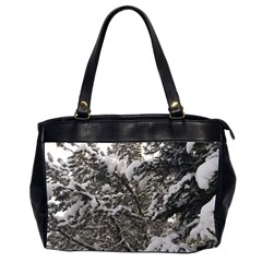 Snowy Trees Oversize Office Handbag (two Sides) by DmitrysTravels