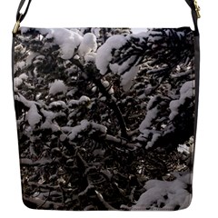 Snowy Trees Flap Closure Messenger Bag (small)