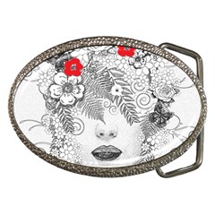 Flower Child Belt Buckle (oval)