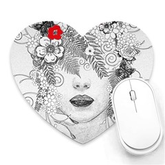 Flower Child Mouse Pad (heart) by StuffOrSomething