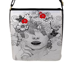 Flower Child Flap Closure Messenger Bag (large)