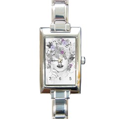 Flower Child Of Hope Rectangular Italian Charm Watch by FunWithFibro