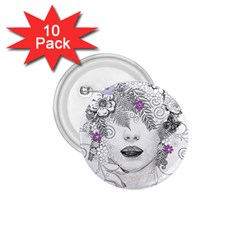 Flower Child Of Hope 1 75  Button (10 Pack) by FunWithFibro