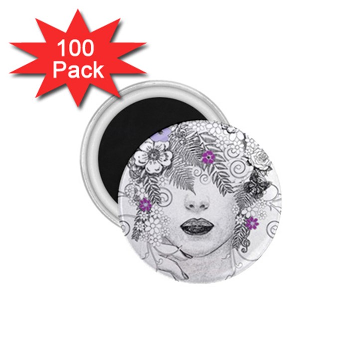 Flower Child Of Hope 1.75  Button Magnet (100 pack)