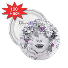 Flower Child Of Hope 2 25  Button (100 Pack) by FunWithFibro