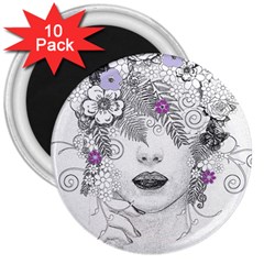 Flower Child Of Hope 3  Button Magnet (10 Pack) by FunWithFibro