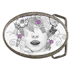 Flower Child Of Hope Belt Buckle (oval) by FunWithFibro