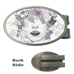 Flower Child Of Hope Money Clip (oval) by FunWithFibro