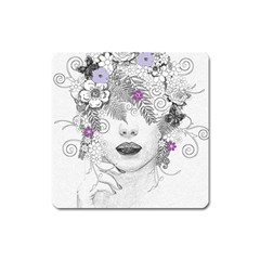 Flower Child Of Hope Magnet (square) by FunWithFibro