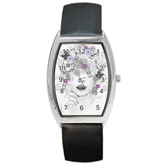 Flower Child Of Hope Tonneau Leather Watch by FunWithFibro