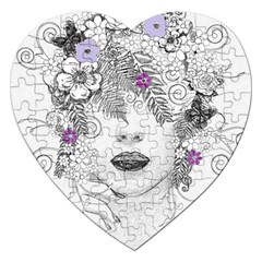 Flower Child Of Hope Jigsaw Puzzle (heart) by FunWithFibro