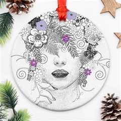 Flower Child Of Hope Round Ornament (two Sides) by FunWithFibro