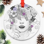 Flower Child Of Hope Round Ornament (Two Sides) Back