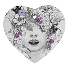 Flower Child Of Hope Heart Ornament (two Sides) by FunWithFibro