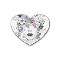 Flower Child Of Hope Drink Coasters 4 Pack (heart)  by FunWithFibro