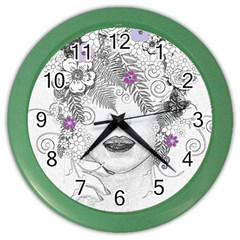 Flower Child Of Hope Wall Clock (color) by FunWithFibro