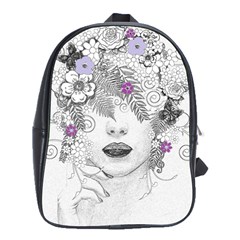 Flower Child Of Hope School Bag (large) by FunWithFibro