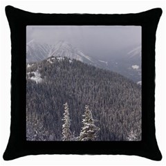 Mountains Black Throw Pillow Case by DmitrysTravels