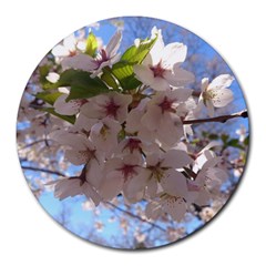 Sakura 8  Mouse Pad (round) by DmitrysTravels