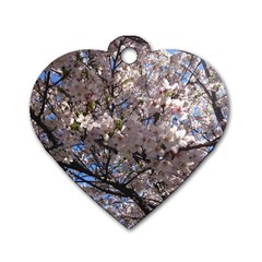 Sakura Tree Dog Tag Heart (two Sided)