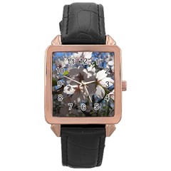 Cherry Blossoms Rose Gold Leather Watch  by DmitrysTravels