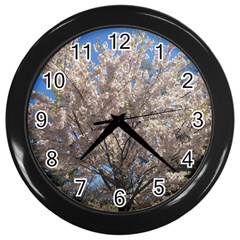 Cherry Blossoms Tree Wall Clock (black)