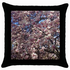 Sakura Black Throw Pillow Case by DmitrysTravels