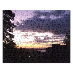  Sunset Over The Valley Jigsaw Puzzle (rectangle)