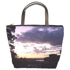  Sunset Over The Valley Bucket Handbag by Majesticmountain