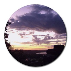  Sunset Over The Valley 8  Mouse Pad (round) by Majesticmountain