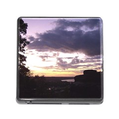  Sunset Over The Valley Memory Card Reader With Storage (square) by Majesticmountain