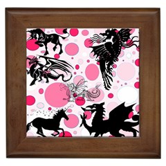 Fantasy In Pink Framed Ceramic Tile