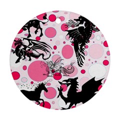 Fantasy In Pink Round Ornament by StuffOrSomething