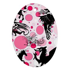 Fantasy In Pink Oval Ornament