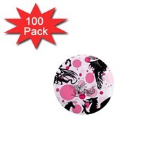 Fantasy In Pink 1  Mini Button Magnet (100 Pack) by StuffOrSomething