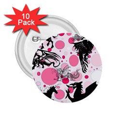 Fantasy In Pink 2 25  Button (10 Pack)