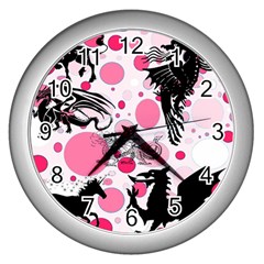 Fantasy In Pink Wall Clock (silver) by StuffOrSomething