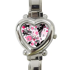 Fantasy In Pink Heart Italian Charm Watch 