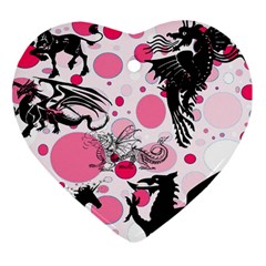 Fantasy In Pink Heart Ornament (two Sides) by StuffOrSomething