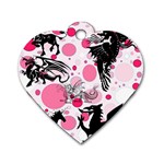 Fantasy In Pink Dog Tag Heart (One Sided)  Front