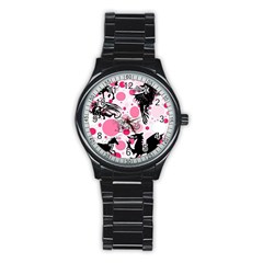 Fantasy In Pink Sport Metal Watch (black)