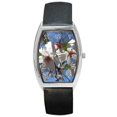 Cherry Blossoms Tonneau Leather Watch