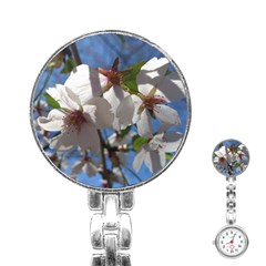 Cherry Blossoms Stainless Steel Nurses Watch by DmitrysTravels