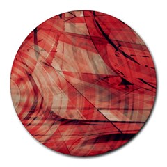 Grey And Red 8  Mouse Pad (round)