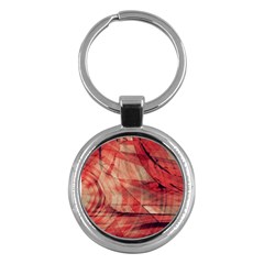 Grey And Red Key Chain (round) by Zuzu