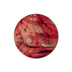 Grey And Red Drink Coaster (round) by Zuzu