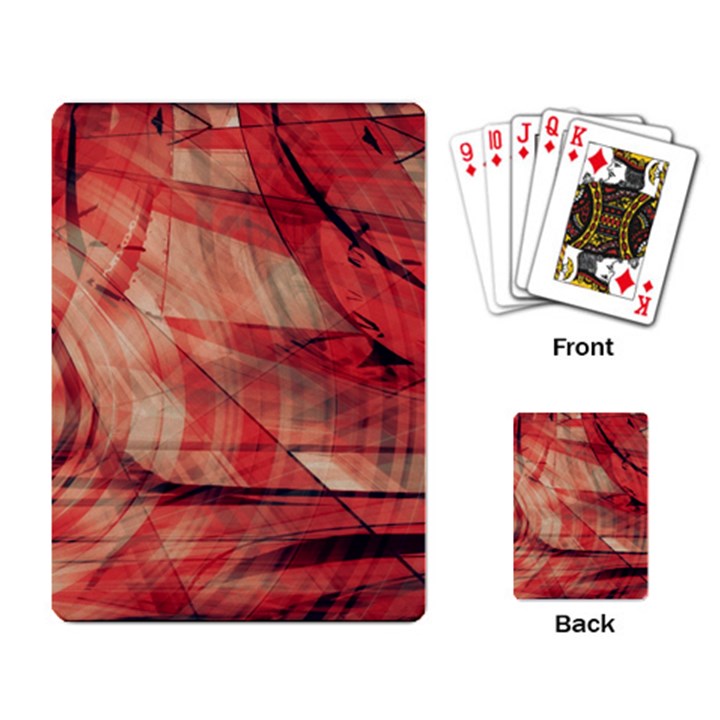 Grey And Red Playing Cards Single Design