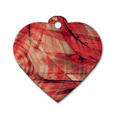 Grey And Red Dog Tag Heart (two Sided)