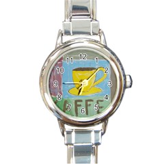 Kaffe Painting Round Italian Charm Watch by StuffOrSomething