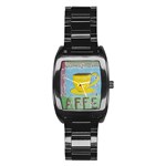 Kaffe Painting Stainless Steel Barrel Watch Front